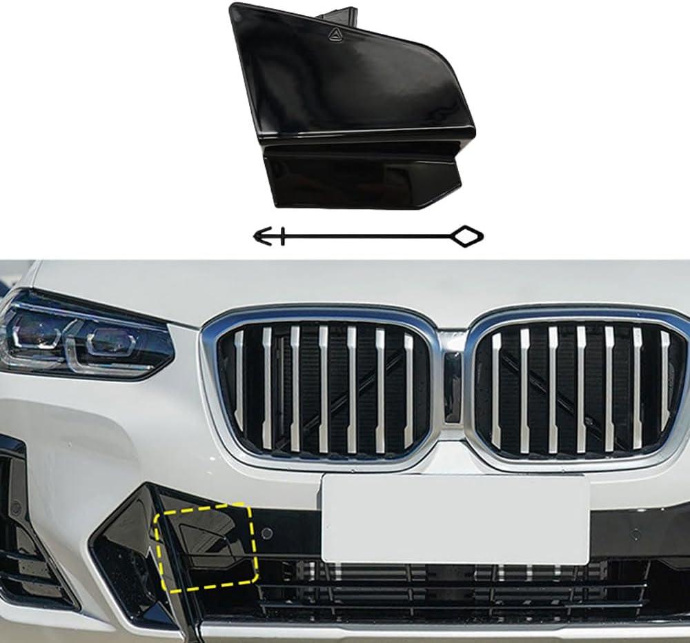 Front Towing Hook Hole Cover Compatible with BMW X3 X4 iX3 G01 G02 G08 2022-2024 Front Bumper Trailer Cover 51115A477A0 (Black)
