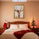 Red Nosed Reindeer Christmas Wall Art Rustic Christmas Farmhouse Mantle Wall Decor Holiday Canvas Art Poster for Living Room Home Decor Aesthetic 12x16inch Unframed