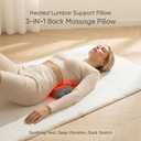 3-in-1 Lower Back Massager & Electric Lumbar Support Pillow, Heat Vibration Traction Triple Fusion for Back Pain Relief, Rechargeable Cordless Back Massager, Ergonomic Memory Foam for Bed, Office