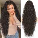 Lommel Ponytail Extension, Claw Clip Ponytail Extension for Women Long Wavy Pony Tails Hair Extensions Synthetic 30 Inch Clip in Ponytail Hairpiece for Daily(Dark Brown)