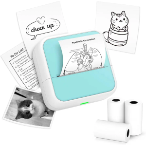 Sticker Printer - Printpods Mini Printer with Stickers, Print Pod, Bluetooth Inkless Printer, Sticker Maker, Portable Thermal Printer for iphone, Impresora Portátil for Notes, Journal, DIY, Kids Gift