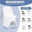 White 15 Pcs Folding Chair Covers with Open Back Spandex Stretch Chairs Seat Covers Washable Removable for for Wedding Party Dining Banquet Event