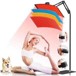 Red Light Therapy for Body, 512 4-in-1 LEDs, 450NM 590NM 660NM 850NM Infrared Light Therapy, 4 Modes Red Light Panel for Face, Red Light Lamp at Home for Muscle, Detachable, Time Setting