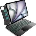 Keyboard Case for iPad Air 11 inch (M4 2026/ M3 2025/ M2 2024),iPad Air 5th/4th Gen & iPad Pro 11 inch(4th/3rd/2nd/1st Gen) case with keyboard,Magnetic Attach,Trackpad,Backlit,Shortcut Keys,Black