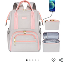 Kaome Lunch Backpack 15.6 Inch Laptop Backpack for Women with USB Port Nurse Gift Teacher Work Backpack Cooler Insulated Lunch Bag Waterproof Daypacks for Work Picnic Travel Anti-theft