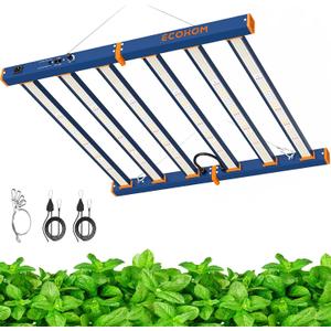 ECOHOM 500W LED Grow Light, Full Spectrum Dimmable Daisy Chain, Pro Bar Style for 4x4ft Grow Tent, Foldable & Hanging Growing Lamp for Indoor Plants Seedlings, Veg and Bloom