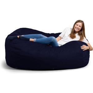 Big Joe Fuf XL Foam Filled Bean Bag Chair with Removable Cover, Midnight Plush, Soft Polyester, 5 feet Giant , Navy Plush Big Joe Fuf XL Foam Filled Bean Bag Chair with Removable Cover, Midnight Plush, Soft Polyester, 5 feet Giant , Navy Plush