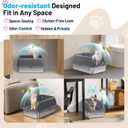 Stainless Steel Litter Box Enclosed Cat Litter Box with High Sided Lid Odor Control Non-Stick Easy Clean Low Entry Anti-Tracking Litter Box for Kittens & Small Cats