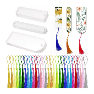 Wholesale 30PCS Acrylic Bookmark Blanks, Clear Acrylic Craft Bookmarks with 30PCS Colorful Tassels, Transparent Rectangle Round Bookmarks Bulk for DIY Crafts Hanging Gift Tag Price Tags(3 Shape)
