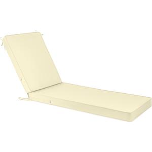 Chaise Lounge Cushions Outdoor with Ties Non-Slip Chaise Lounge Cushion Removable Patio Seat Cushions,Waterproof Lounge Chair Cushion for Outdoor Furniture (Off-White Color, 72x21x3 Inch)