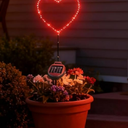 Solar LED Neon Red Heart Outdoor Garden Dcor Stake Light Valentines Heart Lawn Decor -Nurses, Doctors, EMT's First Responders, Valentine Day, Honeymoons, Girl/Boy Friend, Gift and Affection