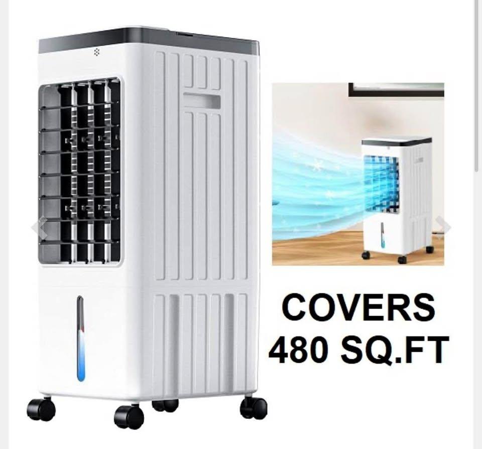 PORTABLE 3-SPEED EVAPORATIVE AIR COOLER WITH REMOTE CONTROL - 110V - 70W - WHITE/BLACK - (MODEL:W11)