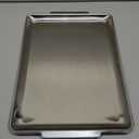 16.3" x 11" Large Serving Platters, Stainless Steel Heavy-Duty Large Serving Trays, Silver Rectangular Plates for Food, Fruit, Party, Wedding, Christmas, Chip and Scratch Resistant