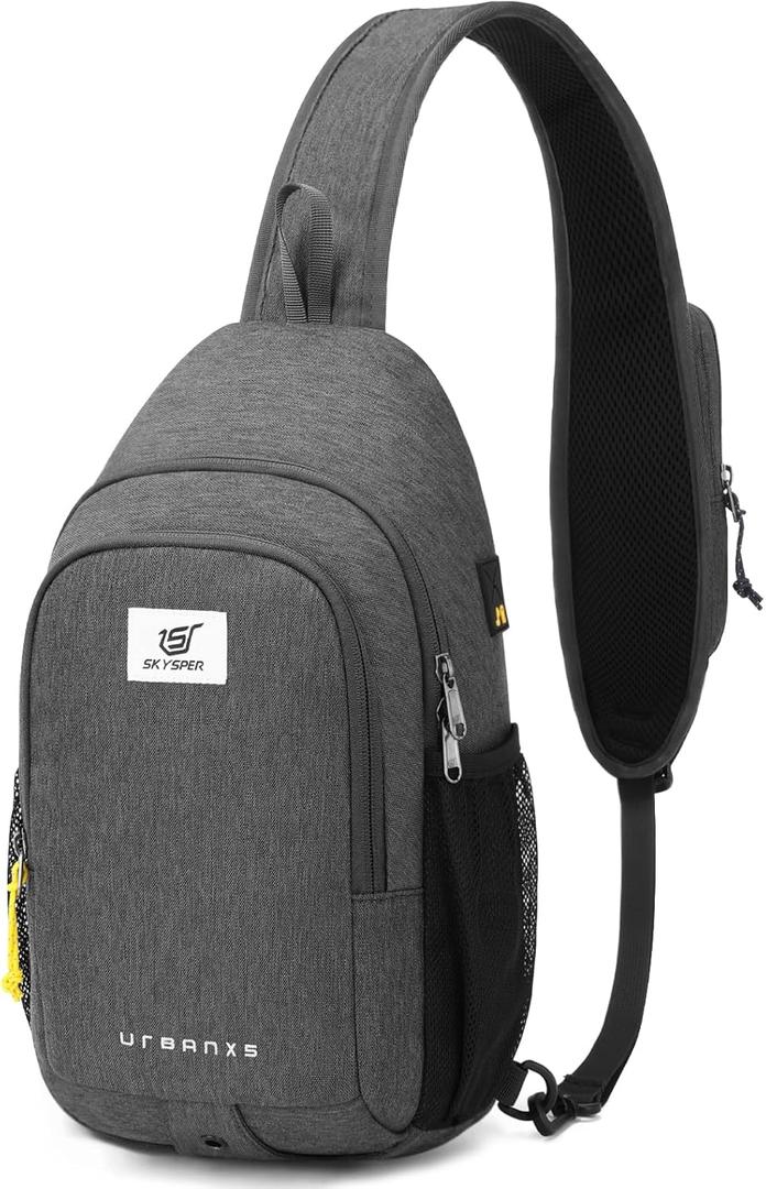 SKYSPER Sling Bag Anti Theft Crossbody Bag RFID Lightweight Travel Shoulder Chest Bag for Hiking Walking (Grey) SKYSPER Sling Bag Anti Theft Crossbody Bag RFID Lightweight Travel Shoulder Chest Bag for Hiking Walking (Grey)