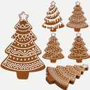 8 Pcs Jumbo Gingerbread Christmas Outdoor Decor Felt Mats-20 Inch Xmas Ornaments for Classroom Home Office Yard Porch Farmhouse Rustic Xmas Tree Wall Decoration (Christmas Tree)