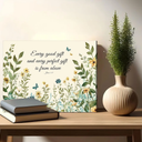 Christian Floral Scripture Canvas Wall Art Wildflower Bible Verse Wall Decor Picture Psalm Religious Faith Art Poster Print for Living Room Bedroom Decoration 12x16in