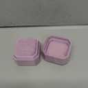 BLUTETE Square Octagon Ring Box 3 Slots Wedding Engagement Ring Set Keepsake Box Bridal Photo Gift Box (Lavender)