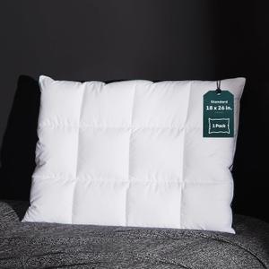 Three Geese Ultra Thin Flat Goose Down Feather Pillows for Sleeping Standard Size, 2.5" Height, 100% Cotton Cover, Ultra Slim Hotel Collection Bed Pillow for Stomach, Back Sleeper, 18x26 in.