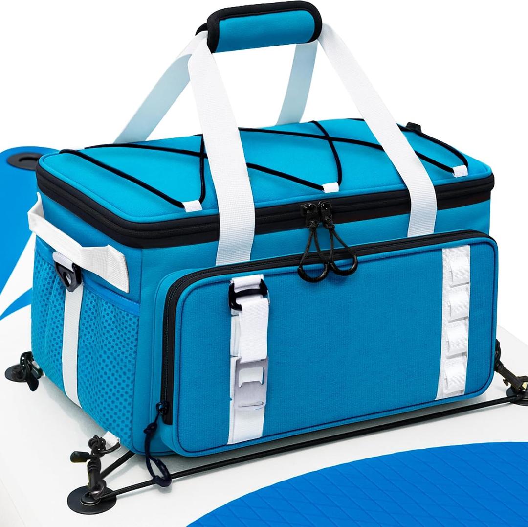 Waterproof Paddle Board Cooler, Cooler Deck Bag with Top Mesh Pocket,Premium Paddle Board Accessories, Paddleboard Bag for Beach Outings, Camping Trips, Kayaking, Travel & Outdoor Parties