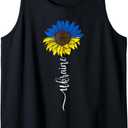 Womens Ukraine Sunflower Vintage Ukrainian Support Ukraine Tank Top, Size S