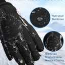 Winter Gloves Men Women - Thermal 3M Thinsulate Ski Gloves, Thick Waterproof Cold Weather Snow Gloves with Touchscreen Fingers, Anti-Slip Windproof Warm Sports Glove Snowboard, Cycling, Hiking (Large, BLACK)