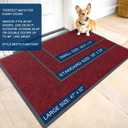 OLANLY Front Door Mat Indoor Outdoor Entrance, 2-Pack 47 x 32 Inch, Waterproof Heavy Duty Doormat, Fade Resistant, Low Profile, Easy Clean Patio Porch Welcome Floor Mats for Entry, Wine Red
