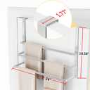 24Inch Brushed Nickel Over the Door Towel Rack, VOTZAAQ Stainless Steel Over Door Towel Holder, Door Towel Hanger with 3 Tier Towel Bars, Over Door Towel Storage for Bathroom