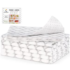 Cooyes Non Slip Refrigerator Liners, 2-in-1 Fridge Mats and Fresh-Keeping Shelf Liners, Absorbs Excess Moisture, BPA-Free, Multiple Sizes for Glass Shelves Kitchen Cabinets Drawers, 6 Pack, 12" × 24"