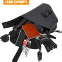 Motorcycle Saddle Bags Synthetic Leather Motorcycle Solo Swing Arm Bag For Softails Sportsters Choppers Waterproof Side Bags (Right Side, Black-Single Buckle, 11.5" x 10.25" x 3.9")