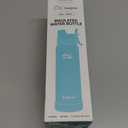 [2-IN-1 LID] Insulated Water Bottle with Silicone Boot (36hrs Cold/18hrs Hot) - DIY Stickers, Leakproof, BPA Free, 24 oz (Cyan)