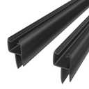 MATDDY 39" Shower Door Seal, 2-Pack 3/8" Glass Door Bottom Seal, Black Frameless Shower Doors Strip, Stop Shower Leaks and Create a Water Barrier for 3/8 Inch (10mm) Glass