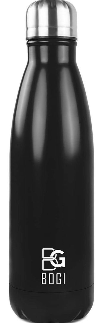 BOGI Insulated Water Bottle, 25oz Stainless Steel Water Bottles, Leak Proof Sports Metal Water Bottles Keep Drink Cold for 24 Hours and Hot for 12 Hours BPA Free kids water bottle for School (Black)