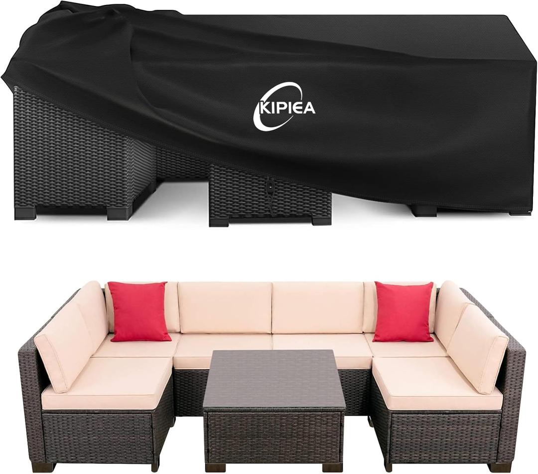 Kipiea Patio Furniture Covers Waterproof Winter, Heavy-Duty 420D Outdoor Patio Furniture Set Covers, No Tears Anti UV No Fading (79" L x 79" W x36" H)