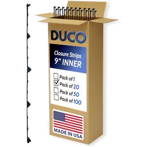 Duco USA-Made Classic Rib Foam Closure Strips 3ft Long, 9" Rib Profile - 20 Pack of Black Corrugated Roof Foam Strips - Weatherproof Seal to Block Gaps, Noise, Moisture, and More