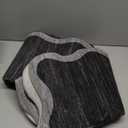 GarveeHome Scalloped Area Rug 4x6 - Washable Boho Bordered Non-Slip Entryway Rug, Neutral Farmhouse Living Room Rug Soft Throw Rugs for Entrance Hallway Bedroom Kitchen Nursery, Black