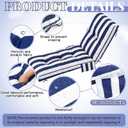 Kigley Outdoor Chaise Lounge Cushions with Side Pocket 76x22x6 Thick Tufted Waterproof Patio Pool Lounge Chair Replacement Cushion Fade Resistant Cushion for Furniture Lawn(2 Pcs,Blue White,Striped)