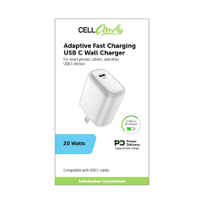 Cell Candy Adaptative Fast Charging USB C Wall Charger 20 Watts