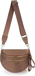 Pure Colour Crossbody Bag Bum Bag for Women,Spacious Purse Fanny Packs Belt Bag,Oversized Bum Bag (Colour Bum Bag-Coffee)