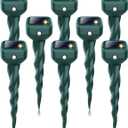 Mole Repellent Solar Powered, 8 Pack Snake & Skunk Repellent for Yard, IP 65 Waterproof Ultrasonic Deterrent Stakes, Get Rid for Rabbit, Gopher, Vole, Chipmunk, Deer, Groundhog for Lawns Garden