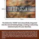 Wooden Pile Type Flocked Doormat, Home Design with Wood Grain Pattern, Indoor Outdoor Entrance Mat, Non-Slip Rubber Backing, 44.5 * 73CM