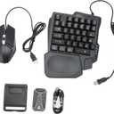 Half Hand Gaming Keyboard and Mouse Combo, 4 in 1 Gaming Mechanical Keyboard Mouse Converter, Wired 39 Keys LED Backlit Keyboard for Android, Harmony, IOS10.0 to 13.3