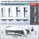 Tokluck PS5 Slim/Pro Horizontal Cooling Stand for Disc & Digital, Dual Controller Charger with 3-Level Cooling Fan, PS5 Stand for Pro & Slim Console (NOT Fit 2020 Regular Version)