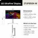 LG 27UP850K-W 27-inch UltraFine 4K UHD IPS DisplayHDR 400 Computer Monitor