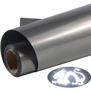 GYT Heat Transfer Vinyl Roll - Gold HTV Vinyl Adhesive Glossy Iron on Vinyl for T Shirt (Reflective Dark Gray, 12inch x 7 feet)
