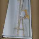 WOPITUES Floating Shelves with Gold Metal Guardrail, Shelves for Wall Decor Set of 3, Wall Shelves for Bedroom, Bathroom, Kitchen, Living Room, Plants, Picture Frames, Art- White and Gold (15.7 inch)