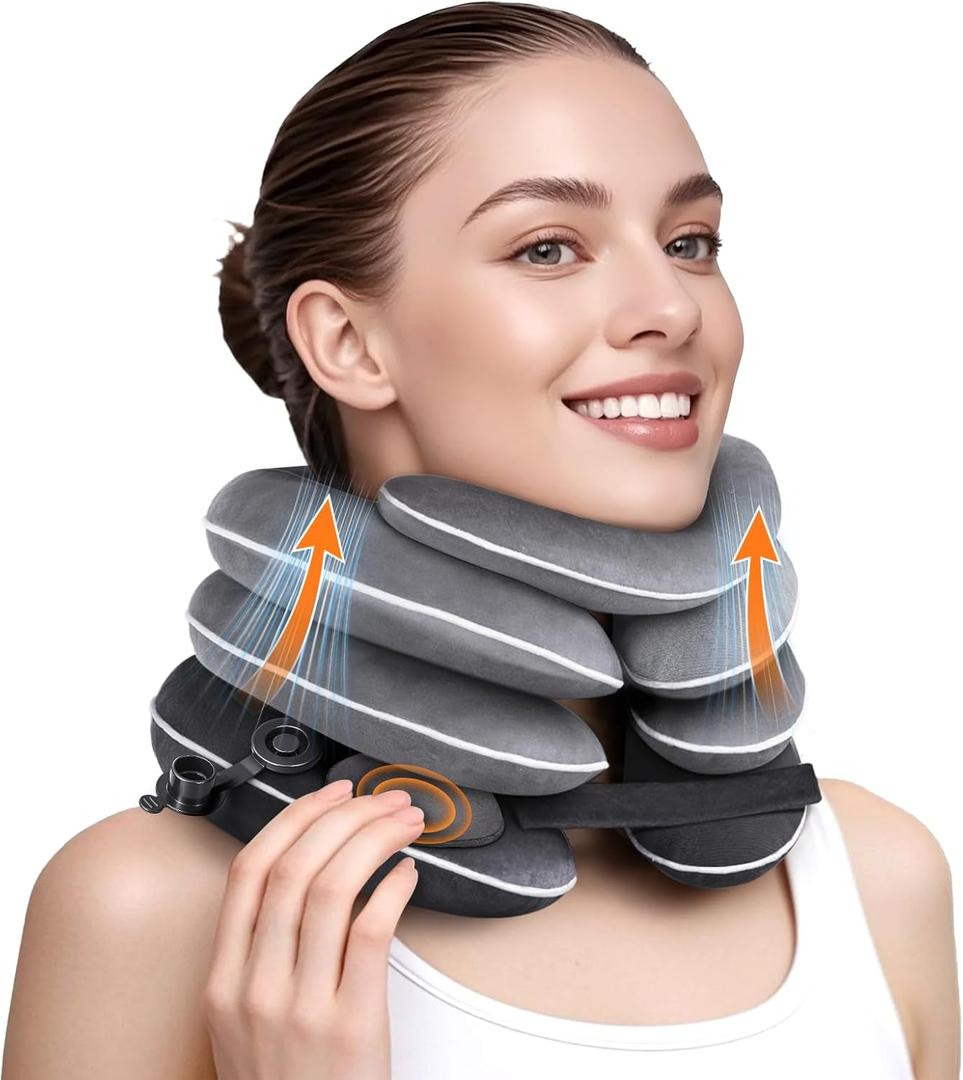Built-in Inflatable Neck Stretcher, Cervical Traction Device with High-Front & Low-Back for Effective Traction and Support, Neck Decompression Devices with 3-Layer Chambers in Varied Sizes, Home Use Built-in Inflatable Neck Stretcher, Cervical Traction Device with High-Front & Low-Back for Effective Traction and Support, Neck Decompression Devices with 3-Layer Chambers in Varied Sizes, Home Use
