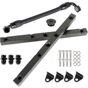 WFLNHB CNC Fuel Rails Kit Replacement for LS1 LS6 Black -8AN