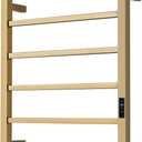 BLARALA Heated Towel Racks for Bathroom, Wall Mounted Electric Towel Warmer Racks with Timer & Temperature Control, Stainless Steel Towel Heater for Bathroom (Square-Brushed Gold 6 Bars)