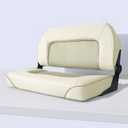 Boat Bench Seat,Low Back Double Folding Boat Seat,Seat for Bass Jon Fishing Boat (Cream)