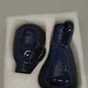 Tanvecle Ceramic Vase Set of 2, Blue Glazed Small Pottery Vases with Handles, Decorative Clay Vase Modern Farmhouse Decor, Centerpiece Dining Table Decorations Porcelain